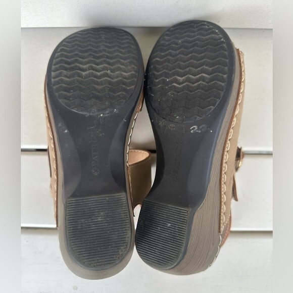 Patrizia Perfectay Buckle Slingback Cut Out Design Brown Open Toe Sandals 7 - Picture 6 of 6